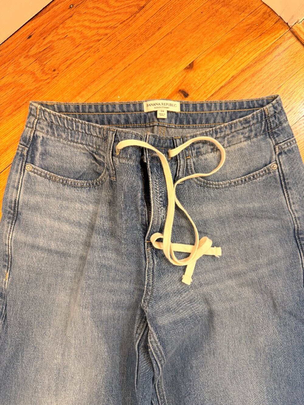 Banana Republic Tie Waist Wide Leg Jeans